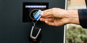 Polar card keyfob in use on an ultracharge rapid charge unit