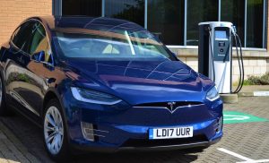 Tesla Model X by a Chargemaster Ultracharge rapid charging unit