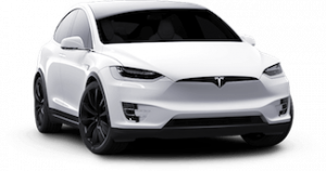 Tesla Model X in white Electric car EV