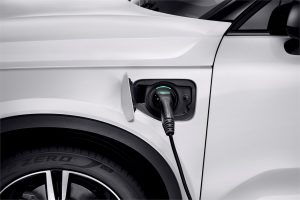 Volvo XC60 electric vehicle plug in charge lead and socket