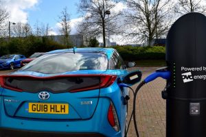 Toyota Prius plug in hybrid phv charging at Chargemaster fastpost