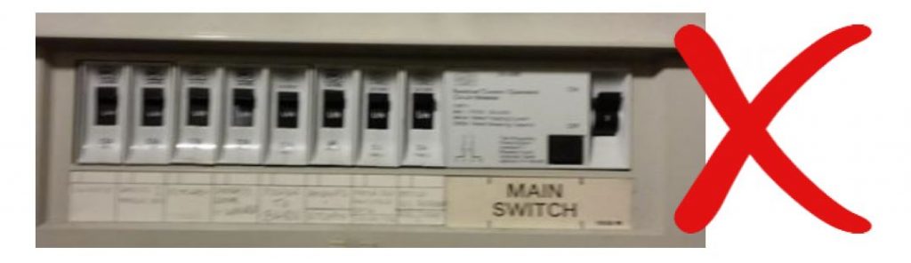 Example of incorrect fuse board photo