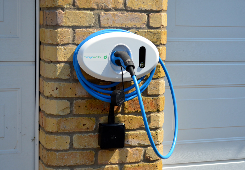 BP Chargemaster tethered Homecharge unit charged Renault Zoe electric vehicle